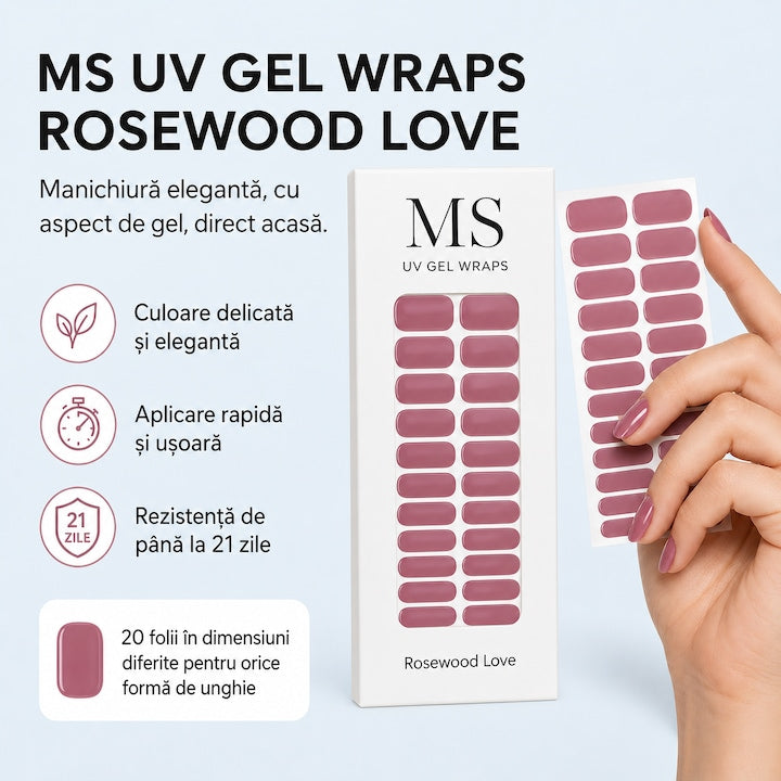 Folii gel UV pentru unghii MS Rosewood Love