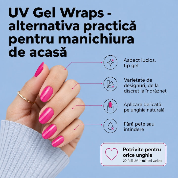 Folii gel UV pentru unghii MS Hot Pink