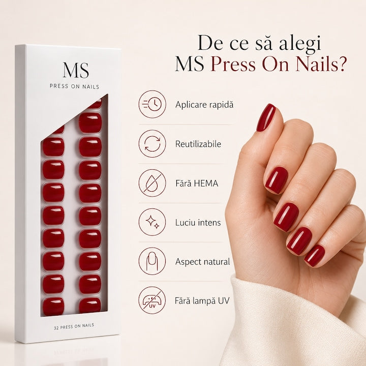 De ce să alegi unghiile press-on MS: fără HEMA, reutilizabile, fără lampă UV